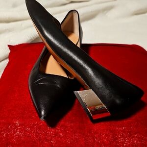 Franco Sarto Vincenzo  Black Heels with Silver Accent Size 9M